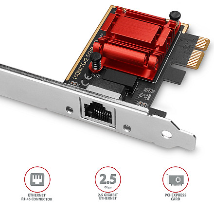 AXAGON PCI-Express network card with 2.5 Gbit/s transmission rate and PXE support | PCEE-G25 - 2