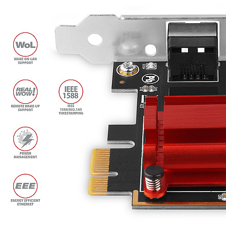 AXAGON PCI-Express network card with 2.5 Gbit/s transmission rate and PXE support | PCEE-G25 - 4