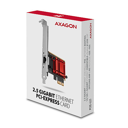AXAGON PCI-Express network card with 2.5 Gbit/s transmission rate and PXE support | PCEE-G25 - 6