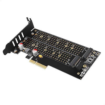 AXAGON PCI-Express x4 adapter to connect up to two M.2 disks to a computer | PCEM2-D - 4