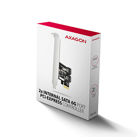 AXAGON Two-channel SATA III PCI-Express controller with two internal SATA port outputs | PCES-SJ2 - 6