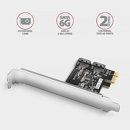 AXAGON Two-channel SATA III PCI-Express controller with two internal SATA port outputs | PCES-SJ2 - 2
