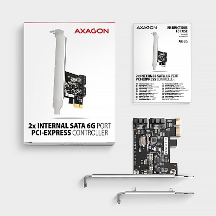AXAGON Two-channel SATA III PCI-Express controller with two internal SATA port outputs | PCES-SJ2 - 5