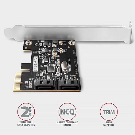 AXAGON Two-channel SATA III PCI-Express controller with two internal SATA port outputs | PCES-SJ2 - 4
