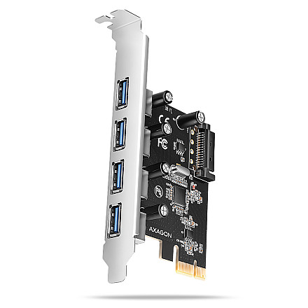 AXAGON PCI-Express card with four external USB-A 5Gbps ports | PCEU-430RS - 1
