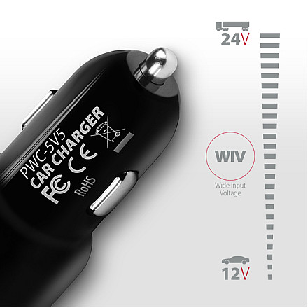 AXAGON Dual car charger, 24W | PWC-5V5 - 7