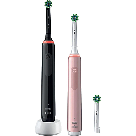 Oral-B Electric Toothbrush Pro 3 3900N Black/Pink Duopack Rechargeable - 1