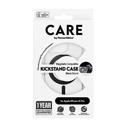 CARE by PanzerGlass Feature Case Transparent w. Black Kickstand & MagSafe iPhone 16 Pro | CARE - 4