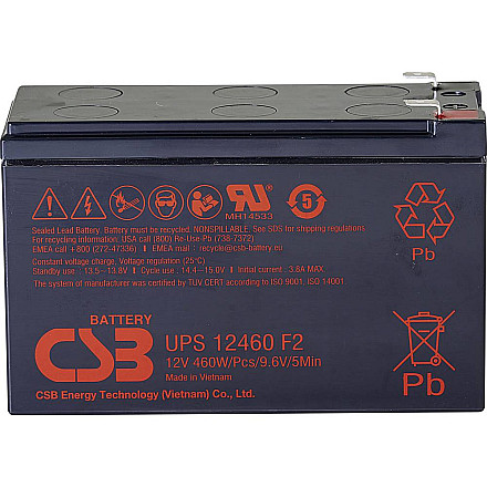 CSB Battery Battery 12V, 9Ah, AGM | UPS12460F2 | 460 W - 1