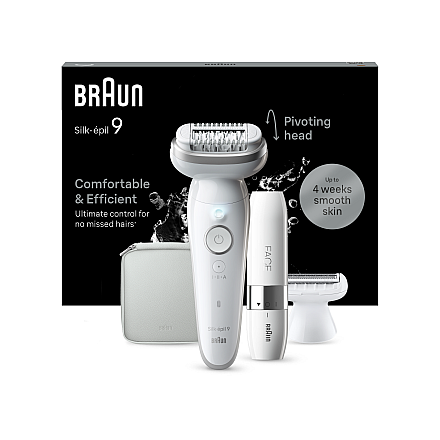 Braun Epilator | SES9-341 Silk-épil 9 | Operating time (max) 50 min | Number of power levels 2 | Wet & Dry | White - 2