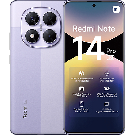 Xiaomi Redmi Note 14 Pro Lavender Purple 6.67 