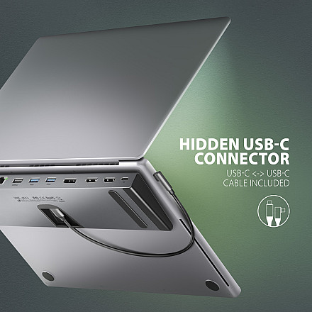 AXAGON USB-C 5Gbps TRIPLE 4K DISPLAY 11in1 Hub | HMC-4KX3 - 10