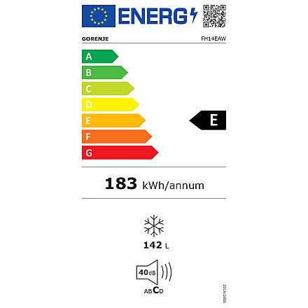 Gorenje Freezer FH14EAW, Energy efficiency class E, Chest, Free standing, Height 85.4 cm, Total net capacity 142 L, White - 2