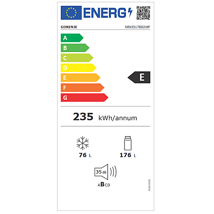 Gorenje Refrigerator NRKI517E82WF Energy efficiency class E Built-in - 7