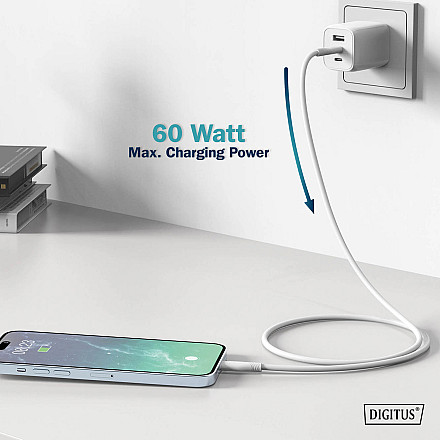 Digitus Silicone Connection Cable | AK-300341-010-W | USB-C to USB-C - 6