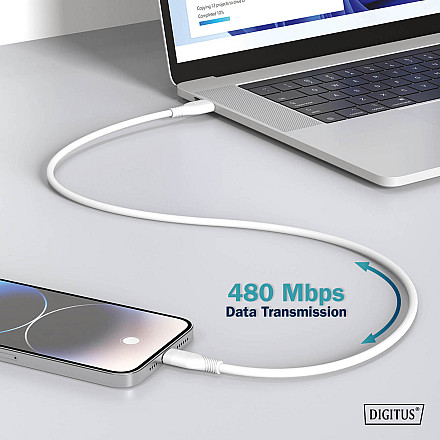 Digitus Silicone Connection Cable | AK-300341-010-W | USB-C to USB-C - 7