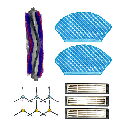 Midea Spare Parts Kit: Side Brush×6pcs, Main Brush×1pc, HEPA Filter×3pcs, Mopping Cloth×2pcs for M7 | Midea - 1