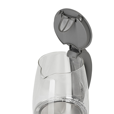 Adler | Czajnik | AD 1286 | Standard | 2200 W | 2 L | Plastik/szkło | Podstawa obrotowa 360° | Szary/przezroczysty - 7
