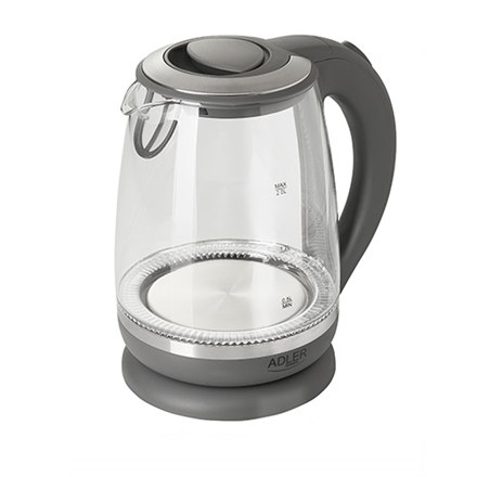 Adler | Czajnik | AD 1286 | Standard | 2200 W | 2 L | Plastik/szkło | Podstawa obrotowa 360° | Szary/przezroczysty - 14