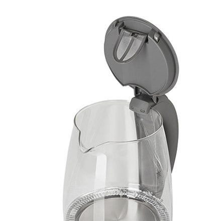 Adler | Czajnik | AD 1286 | Standard | 2200 W | 2 L | Plastik/szkło | Podstawa obrotowa 360° | Szary/przezroczysty - 15