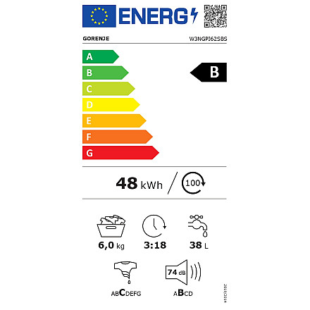 Gorenje Washing Machine W3NGPI62SBS Energy efficiency class B - 1
