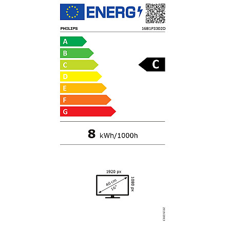 Philips 16B1P3302D/00 | 16 " | IPS | 75 Hz | 4 ms | 1920 x 1080 pixels | 250 cd/m² - 1