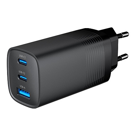 Cablexpert 3-port 65 W GaN USB PowerDelivery fast charger | TA-UC-PDQC65-01-BK - 5