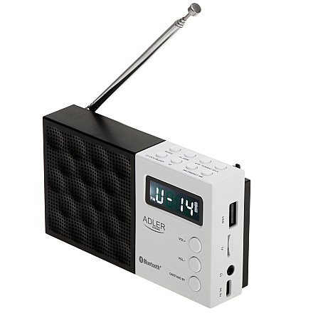 Adler | Digital Radio - PLL AM/FM | AD 1908 | Alarm function | White/Black - 2