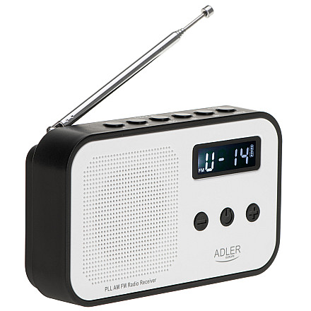 Adler | Digital radio PLL AM/FM | AD 1907 | Alarm function | White/Black - 4