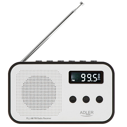 Adler | Digital radio PLL AM/FM | AD 1907 | Alarm function | White/Black - 1