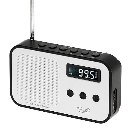Adler | Digital radio PLL AM/FM | AD 1907 | Alarm function | White/Black - 2