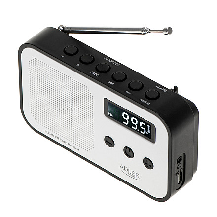 Adler | Digital radio PLL AM/FM | AD 1907 | Alarm function | White/Black - 3
