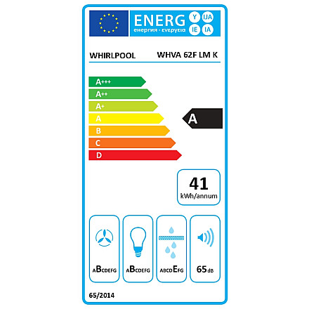 Whirlpool Hood | WHVA 62F LM K | Built-in | Energy efficiency class A | Width 59.8 cm | 485 m³/h | Mechanical | LED | Black - 4