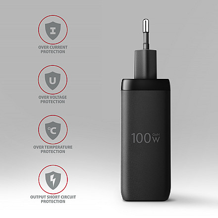 AXAGON GaN wallcharger, 3x port (USB-A + 2x USB-C), PD3.0 - 5