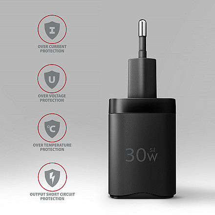 AXAGON Sil wallcharger 1x port USB-C, PD3.0/PPS/QC4+/SFC/AFC/Apple, 30W | ACU-PD30 - 6