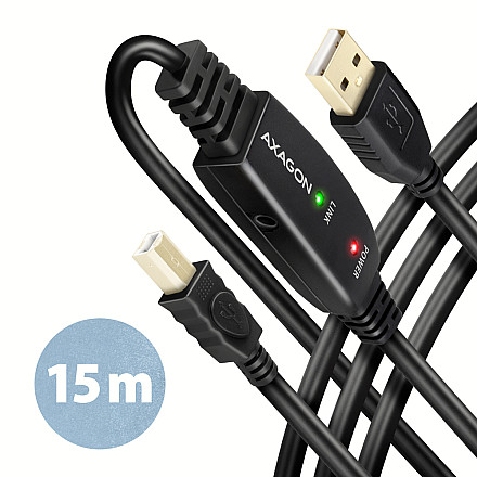 AXAGON USB repeater cable, 15m | ADR-215B | USB Type A - USB Type B - 1