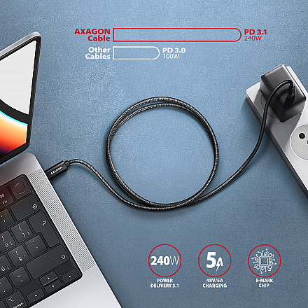 AXAGON Data and charging USB 480Mbps cable, 2.5 m | BUCM2-CM25AB | USB-C to USB-C - 4