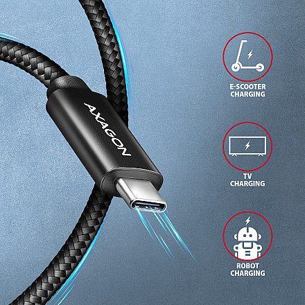 AXAGON Data and charging USB 480Mbps cable, 2.5 m | BUCM2-CM25AB | USB-C to USB-C - 6