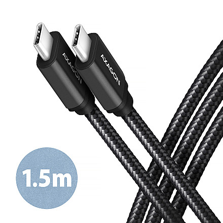AXAGON Data and charging USB 3.2 Gen 1 cable, 1.5 m | BUCM3-CM15AB | USB Type C - USB Type C - 1
