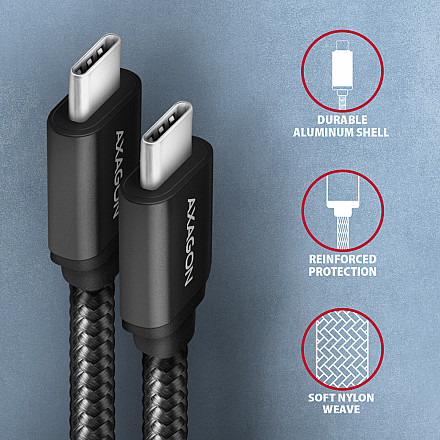 AXAGON Data and charging USB 3.2 Gen 1 cable, 1.5 m | BUCM3-CM15AB | USB Type C - USB Type C - 3