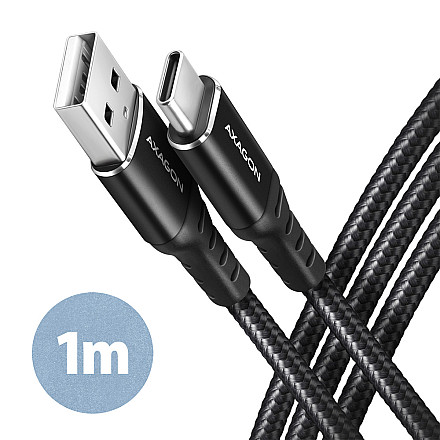 AXAGON Data and charging USB 2.0 cable, 1 m | BUCM-AM10AB | USB-C to USB-A - 1