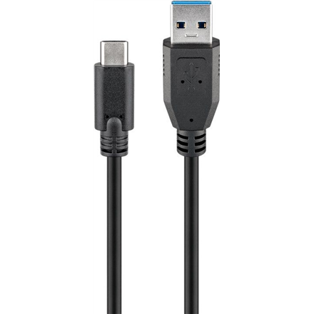 Goobay | Kabel USB-C | Męski | 9-pinowy USB typu A | Męski | Czarny | 24-pinowy USB-C | 2 m - 1