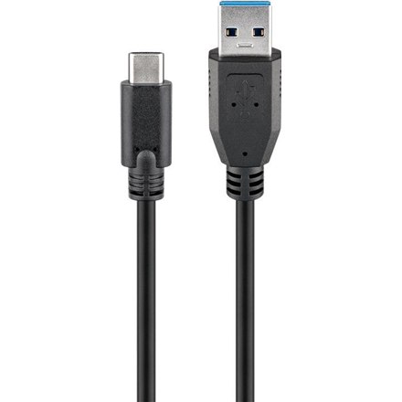 Goobay | Kabel USB-C | Męski | 9-pinowy USB typu A | Męski | Czarny | 24-pinowy USB-C | 2 m - 3