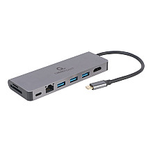 Cablexpert A-CM-COMBO5-05 USB Type-C 5-in-1 multi-port adapter (Hub + HDMI + PD + card reader + LAN) | Cablexpert