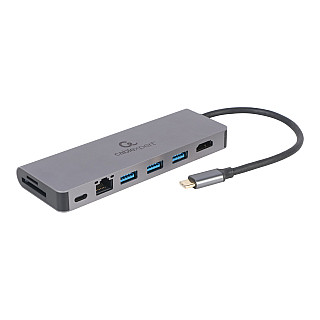 Cablexpert A-CM-COMBO5-05 USB Type-C 5-in-1 multi-port adapter (Hub + HDMI + PD + card reader + LAN) | Cablexpert