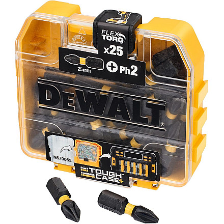 DEWALT DT70555T-QZ Extreme FLEXTORQ 25pc Set PH2 25mm in Small Bulk Storage Case - 1