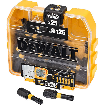 DEWALT DT70558T-QZ Extreme FLEXTORQ 25pc Set T25 25mm in Small Bulk Storage Case - 1
