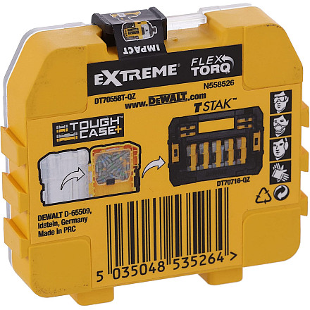 DEWALT DT70558T-QZ Extreme FLEXTORQ 25pc Set T25 25mm in Small Bulk Storage Case - 2