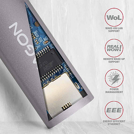 AXAGON ADE-TR Compact aluminum USB 3.2 Gen 1 Gigabit Ethernet 10/100/1000Mbit adapter with automatic installation - 5