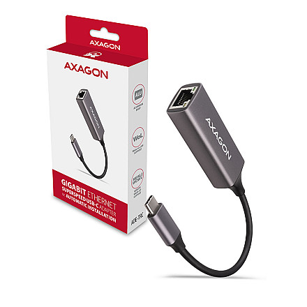 AXAGON ADE-TRC Compact aluminum USB-C 3.2 Gen 1 Gigabit Ethernet 10/100/1000Mbit adapter with automatic installation - 6